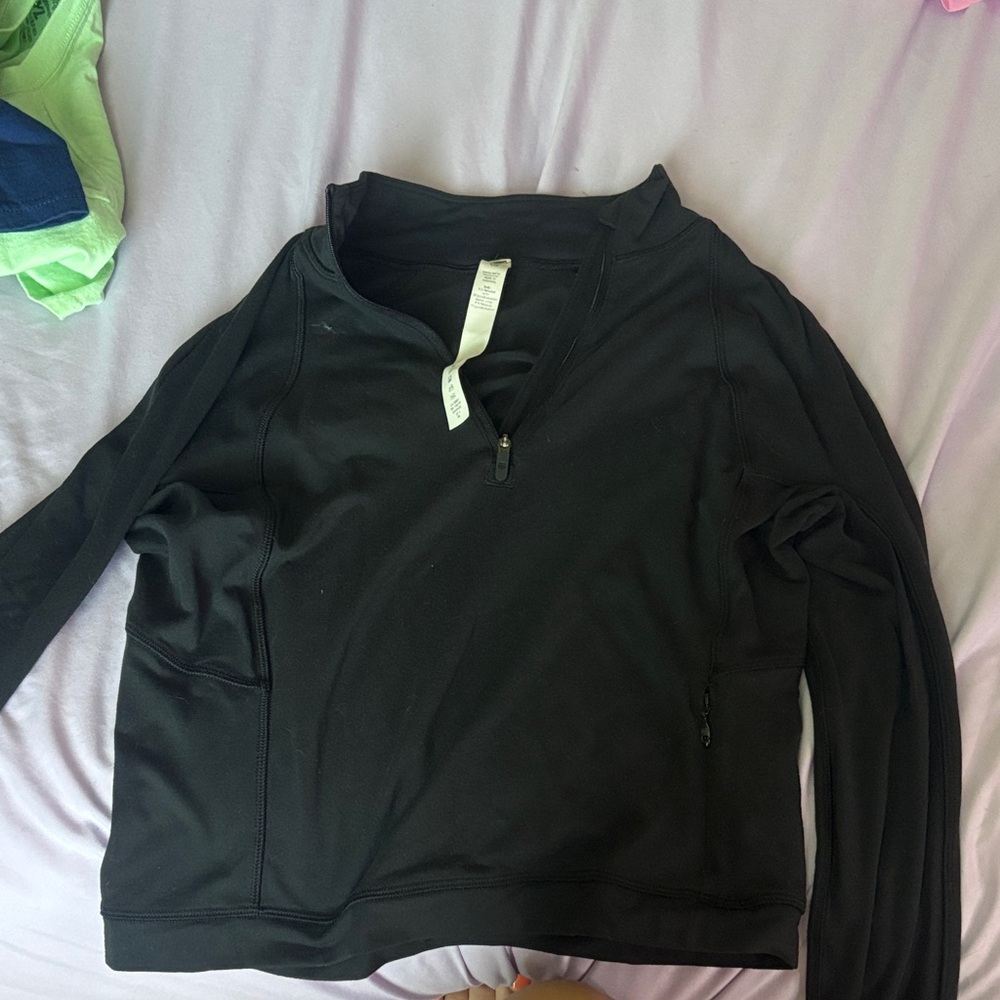 Black Quarter-Zip Pullover